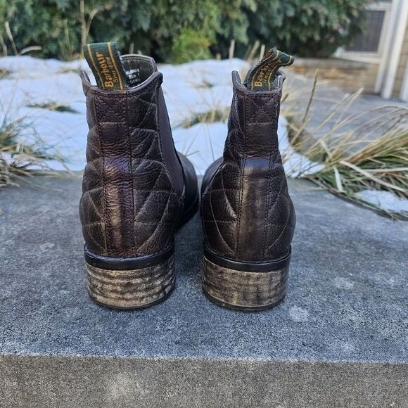 Barbour Mens 7 Evie‎ Leather Chelsea Boots Brown Lug Sole Quilted Rugged Outdoor main image 7